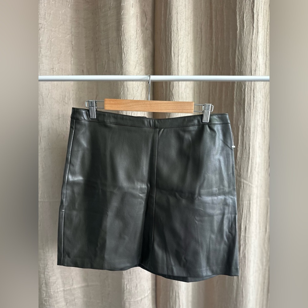 MNG (Mango) pleather skirt fleece lined